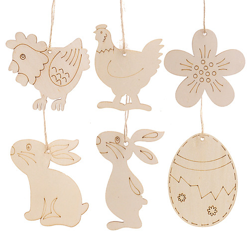 

Pendants Wood 10pcs Easter
