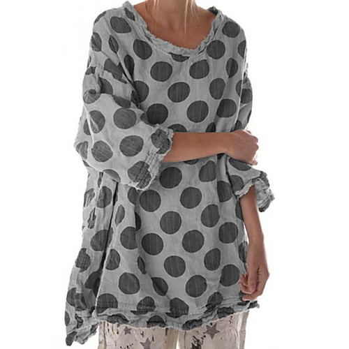 

Women's Polka Dot Blouse Daily Black / Blue / Beige