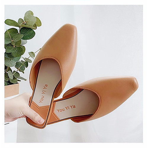 

Women's Flats Flat Heel Closed Toe PU Spring & Fall / Summer Khaki / Green / White