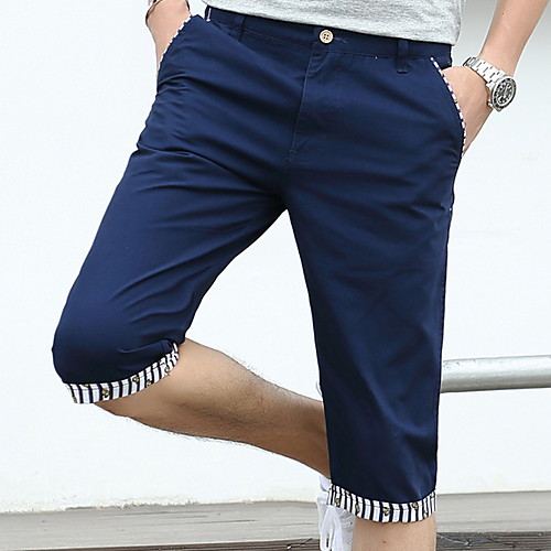 

Men's Basic Shorts Pants Geometric Pattern Black Blue Khaki