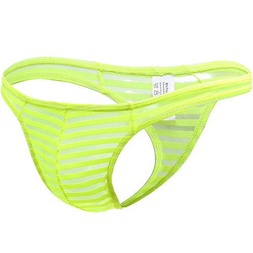 

Men's Mesh G-string Underwear - Normal Low Waist White Yellow Blushing Pink S M L