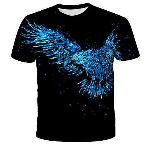 

Men's 3D Animal Wolf Print T-shirt Street chic Exaggerated Daily Holiday Round Neck Black / Short Sleeve