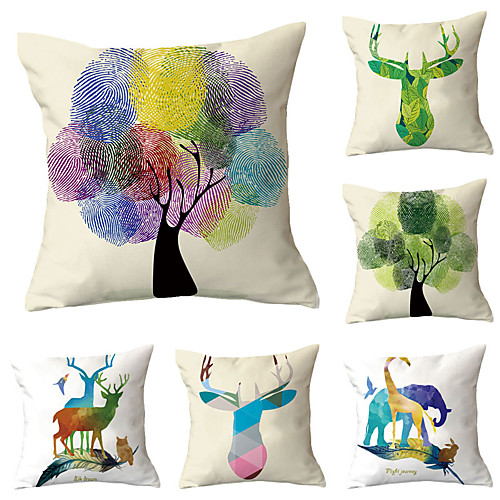 

Set of 6 Throw Pillow Simple Classic 4545 cm Cushion Vintage Circle Cover Sofa Home Decor Throw Pillow Case