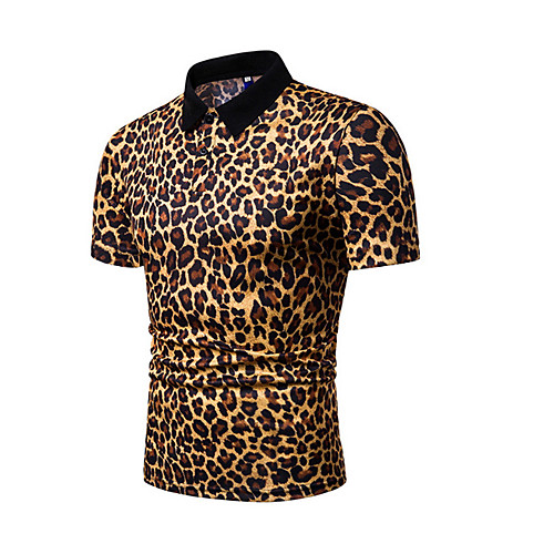 

Men's Leopard Polo Shirt Collar White / Yellow / Navy Blue