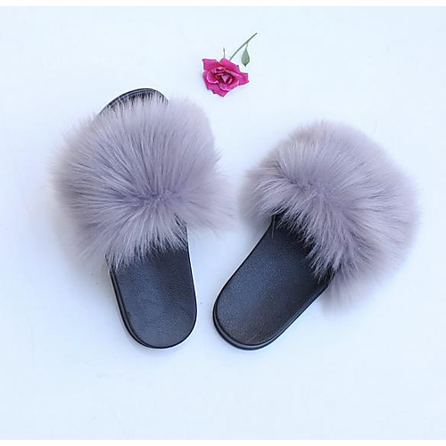 

Women's Slippers Stylish / Casual Faux Fur solid color Shoes