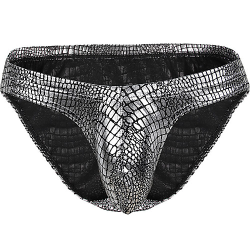 

Men's 1 Piece Print / Basic Briefs Underwear - Normal Low Waist Black Blue Gold M L XL