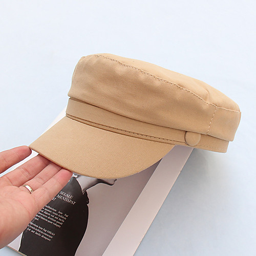 

Women's Men's Beret Hat Sun Hat Cotton Active Basic Cute - Solid Colored All Seasons Black Yellow Khaki