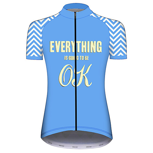 

21Grams Women's Short Sleeve Cycling Jersey Spandex BlueYellow Stripes Solid Color Bike Jersey Top Mountain Bike MTB Road Bike Cycling UV Resistant Breathable Quick Dry Sports Clothing Apparel