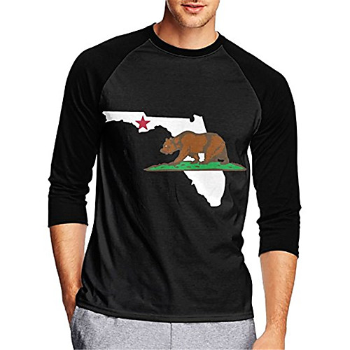 

21Grams Men's Long Sleeve Cycling Jersey Downhill Jersey Dirt Bike Jersey Black Animal Bear California Republic Bike Jersey Top Mountain Bike MTB Road Bike Cycling UV Resistant Breathable Quick Dry