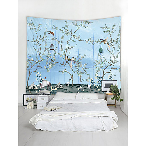 

Wall Tapestry Art Decor Blanket Curtain Picnic Tablecloth Hanging Home Bedroom Living Room Dorm Decoration Chinese Ink Painting Bird Animal Floral Plants Flower Blossom