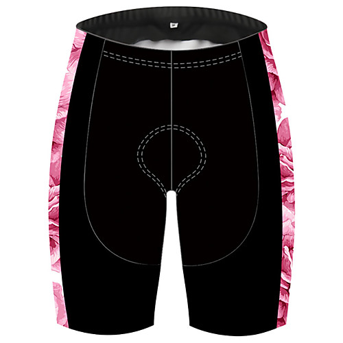 

21Grams Women's Cycling Shorts Spandex Bike Shorts Pants Padded Shorts / Chamois Quick Dry Breathable Sports Solid Color Floral Botanical Black / Pink Mountain Bike MTB Road Bike Cycling Clothing