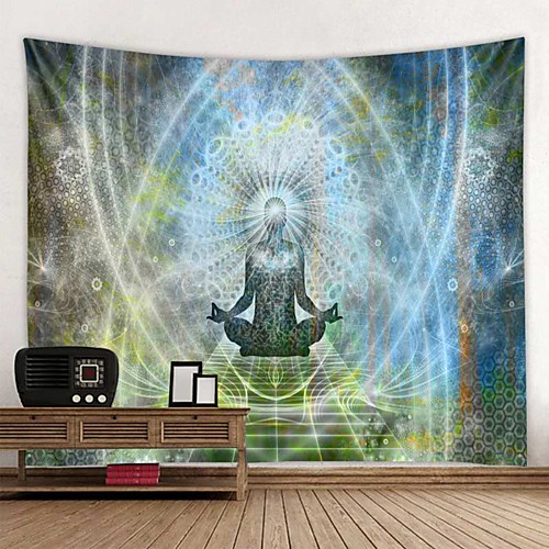

Indian Buddha Statue Meditation Tapestry Wall Hanging Mandala Tapestries Wall Cloth Psychedelic Yoga Carpet Boho Decor