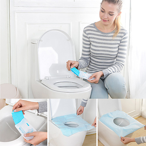

10pcs Disposable Toilet Paper Hotels Universal Toilet Sticker Seat Cover Business Travel Stool Set Health Safety Protective Film