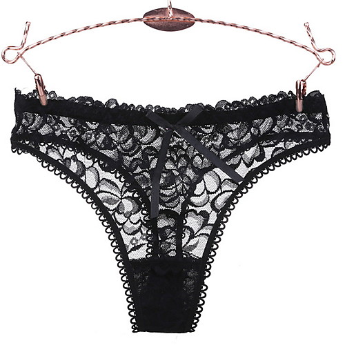 

Women's Lace G-strings & Thongs Panties Low Waist Black White Purple One-Size