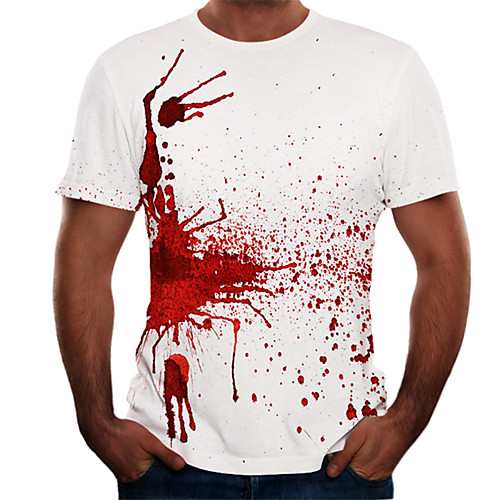 

Men's Plus Size 3D Abstract T-shirt Basic Daily Weekend Round Neck White / Short Sleeve