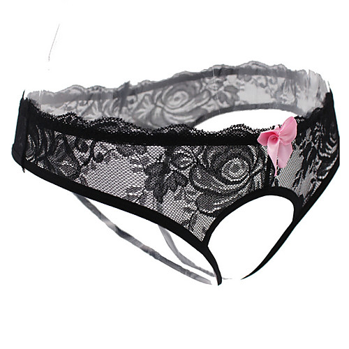 

Women's Lace / Bow G-strings & Thongs Panties Low Waist Black Wine White One-Size