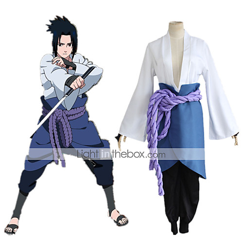 

Inspired by Naruto Uchiha Sasuke Anime Cosplay Costumes Japanese Cosplay Suits Top Skirt Pants For Women's / Belt / Wrist Brace