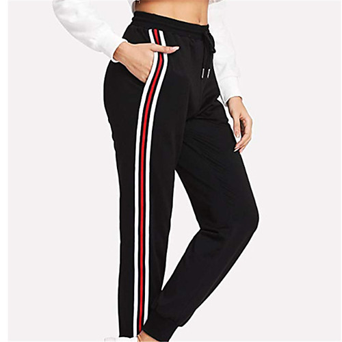 

Women's High Waist Yoga Pants Drawstring Cropped Pants Breathable White Black Grey Gym Workout Running Fitness Sports Activewear Stretchy