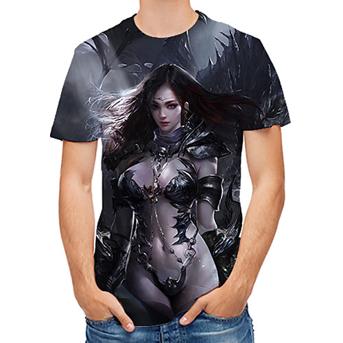 

Men's T shirt Graphic Print Tops Dark Gray