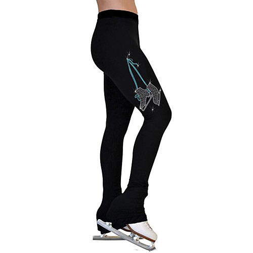 

Over The Boot Figure Skating Tights Women's Girls' Ice Skating Pants / Trousers Black Spandex High Elasticity Training Skating Wear Patchwork Ice Skating Figure Skating / Kids