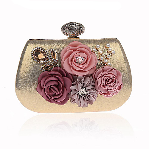

Women's Bags PU Leather Polyester Evening Bag Crystals Flower Floral Print Wedding Party Event / Party Wedding Bags Black Blue Purple Red / Fall & Winter