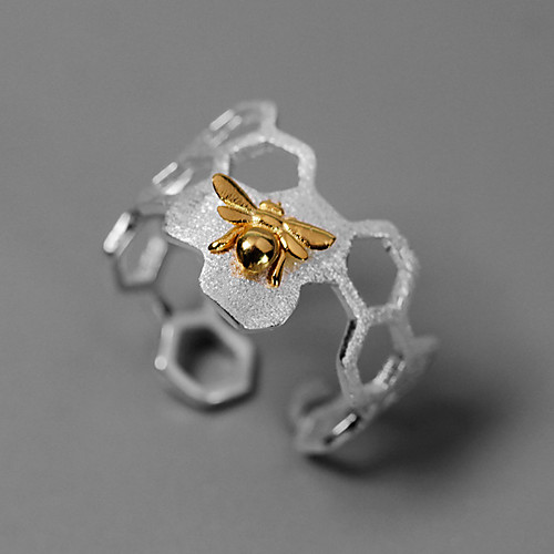 

Women's Adjustable Ring 1pc Silver Platinum Plated Alloy Stylish Daily Jewelry Bee Cute