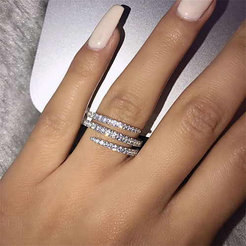 

Women's Ring AAA Cubic Zirconia 1pc Silver Alloy Fashion Wedding Party Jewelry