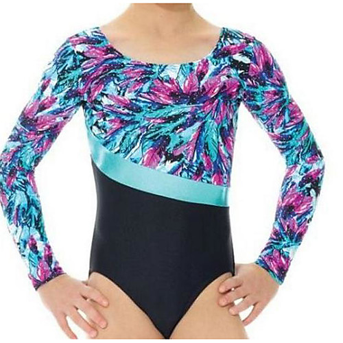 

21Grams Gymnastics Leotards Girls' Leotard Spandex High Elasticity Breathable Long Sleeve Training Ballet Dance Gymnastics Black