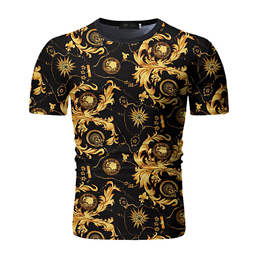 

Men's T shirt Portrait Chains Print Print Short Sleeve Daily Tops Cotton Streetwear Punk & Gothic Black