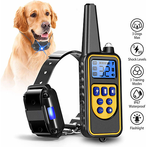 

Dog Collar Training Anti Bark Electric LCD Display Remote Control Shock / Vibration Remote Controlled Sound Vibration 2 in 1 Classic Metalic Plastic Black