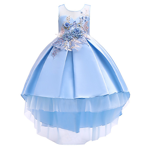 

Princess Dress Party Costume Flower Girl Dress Girls' Movie Cosplay Princess Pink Beige Light Blue Dress Children's Day Masquerade Polyester