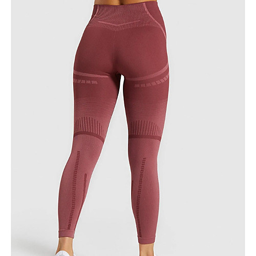 

Women's Basic Legging - Color Block, Mesh High Waist Wine Blue Black S M L