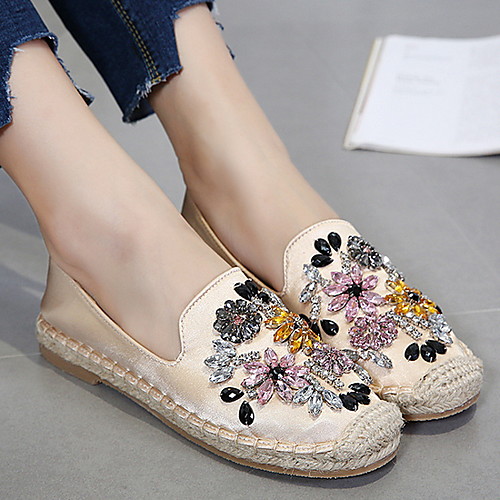 

Women's Loafers & Slip-Ons Flat Heel Round Toe Daily Canvas Almond Black