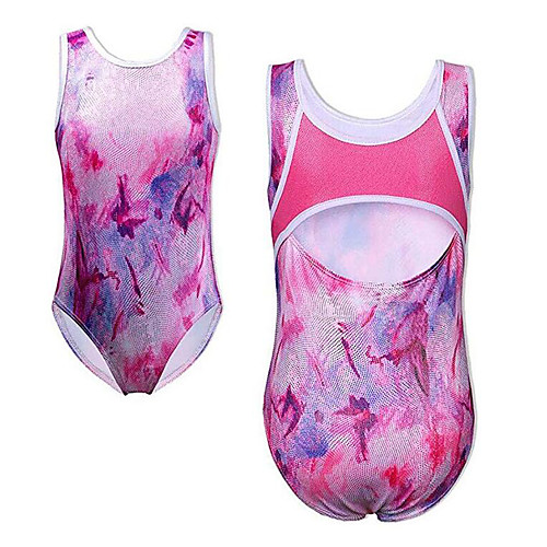 

21Grams Gymnastics Leotards Girls' Kids Leotard Spandex High Elasticity Breathable Sparkly Mermaid Sleeveless Training Ballet Dance Gymnastics Purple