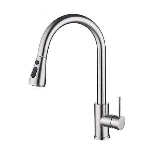 

Kitchen faucet - Single Handle One Hole Stainless Steel Pull-out / Pull-down Centerset Contemporary Kitchen Taps Smart Touch Induction 304 Stainless Steel Hot And Cold Water Mixer Kitchen Sink Faucet
