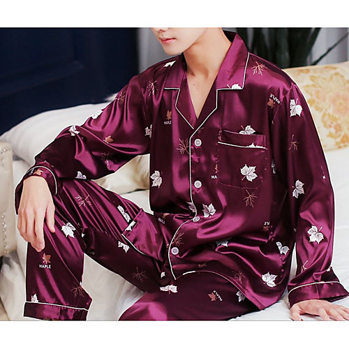 

Men's Notch Lapel Suits Pajamas Geometric