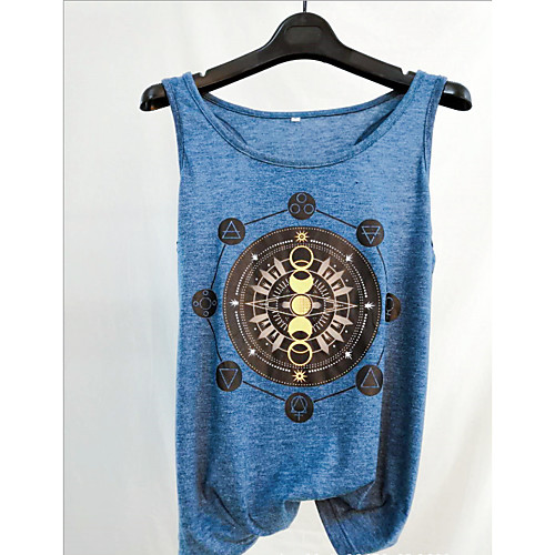 

Men's 3D Graphic Print Slim Tank Top - Cotton Active Daily Sports Weekend Round Neck White / Blue / Purple / Gray / Summer / Sleeveless
