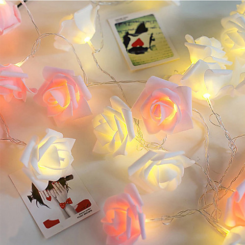 

1M 10LED Garland Artificial Flower Bouquet String Lights Foam Rose Fairy Lights For Valentine's Day Wedding Decoration