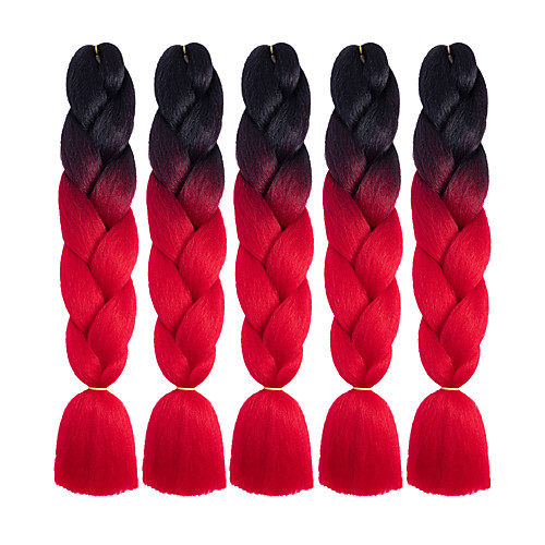 

Extension Twist Braids Afro Kinky Braids Straight Box Braids Synthetic Hair 24inch Braiding Hair 5 PCS Odor Free Ombre Hair