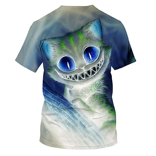 

Men's Plus Size Graphic T-shirt Basic Daily Round Neck Light Blue / Short Sleeve