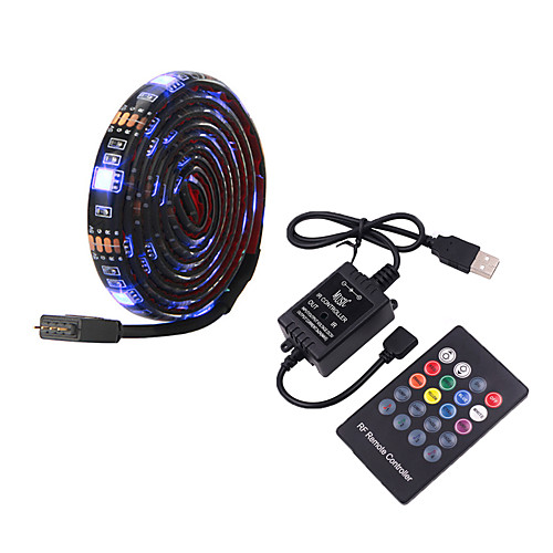 

5m Flexible LED Light Strips RGB Tiktok Lights TV Background Lights 150 LEDs SMD5050 10mm 1 24Keys Remote Controller 1 set Multi Color Waterproof USB Self-adhesive 5 V