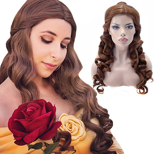 

Cosplay Princess Belle Cosplay Wigs Women's Asymmetrical 30 inch Heat Resistant Fiber Curly Brown Adults' Anime Wig