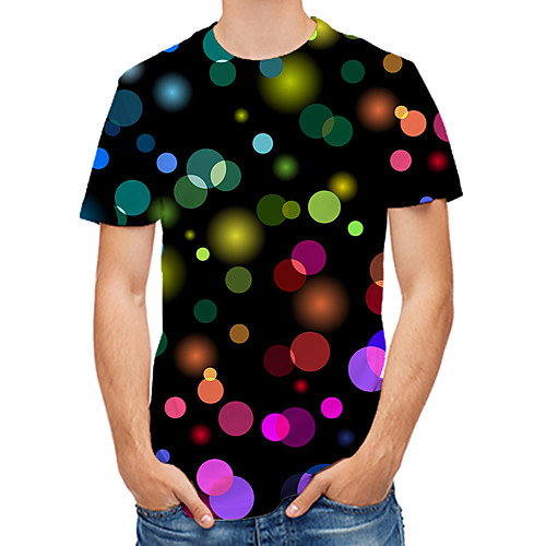 

Men's T shirt Graphic 3D Print Short Sleeve Daily Tops Black