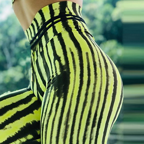 

Women's High Waist Yoga Pants Leggings Butt Lift Quick Dry Black / Yellow Gym Workout Running Fitness Sports Activewear High Elasticity Skinny