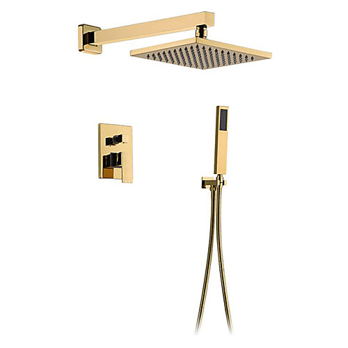 

Shower Faucet Set - Handshower Included Rainfall Shower Gold Color Shower Faucet Set Concealed Bathroom Bathtub Mixer Tap