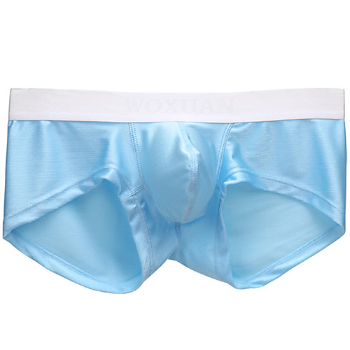 

Men's Basic Boxers Underwear - Normal Low Waist Black Light Blue White S M L