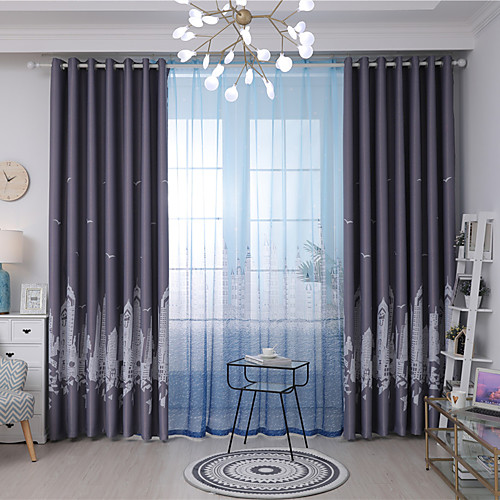

Gyrohome 1PC Skyscrapers Shading High Blackout Curtain Drape Window Home Balcony Dec Children Door Customizable Living Room Bedroom Dining Room