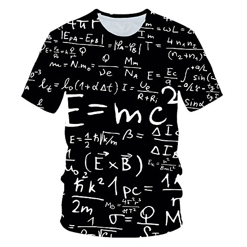 

Men's T shirt Geometric Plus Size Print Short Sleeve Daily Tops Basic Streetwear Black