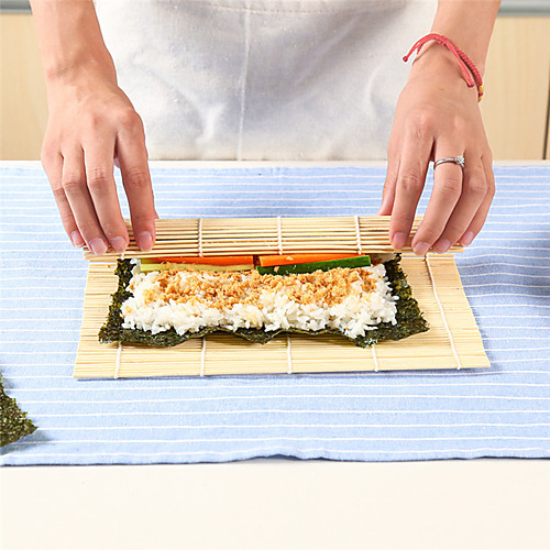 

3pcs Bamboo for Roll Sushi Curtain Making Seaweed Rolls Rice Bowl Lunch Accessories Sushi Rocket Tube