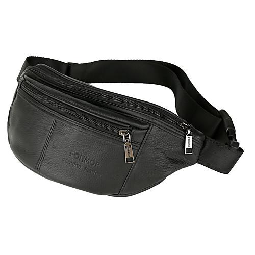 

Men's Zipper Polyester Fanny Pack Solid Color Black